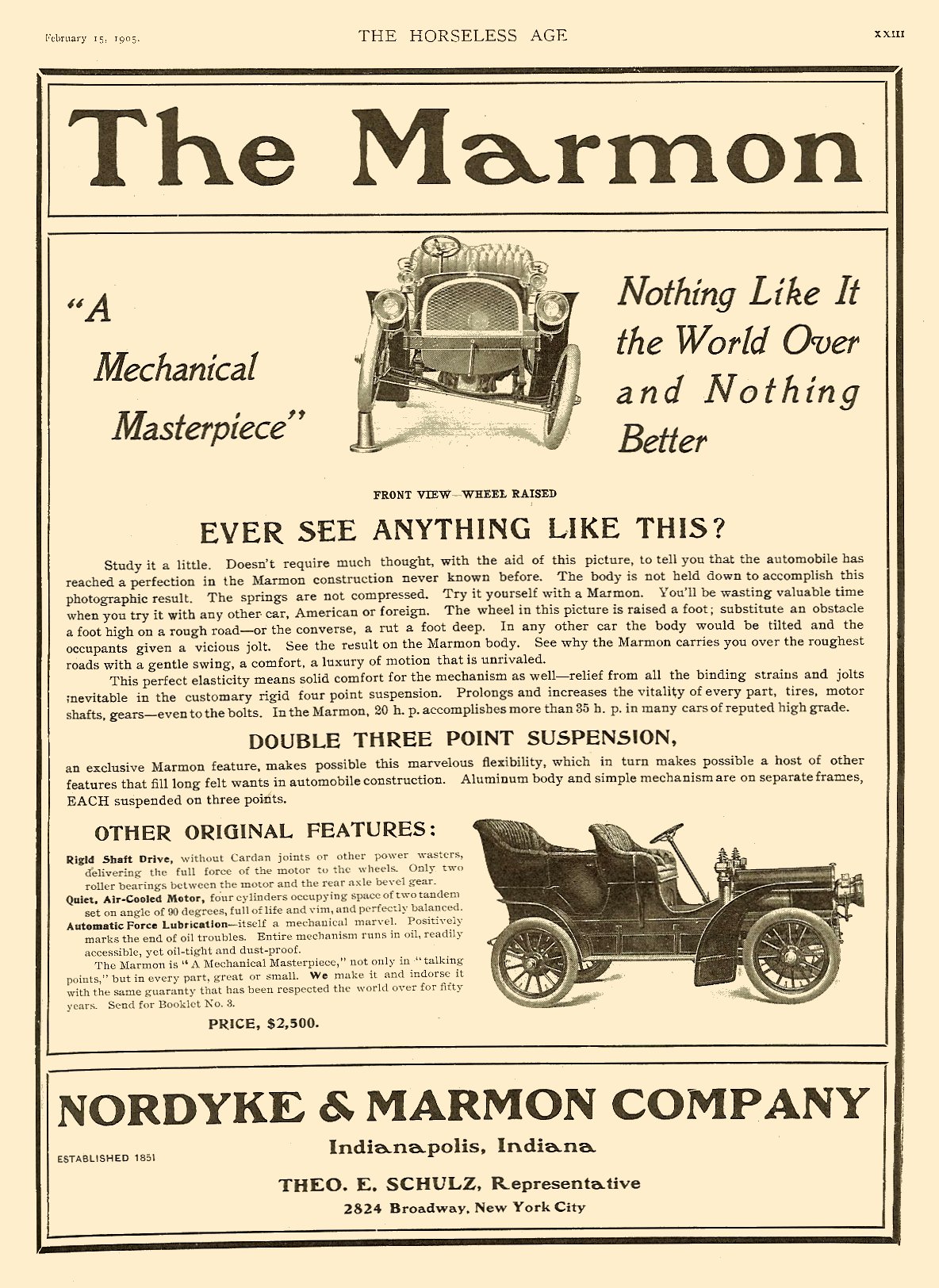 1905 Marmon Auto Advertising